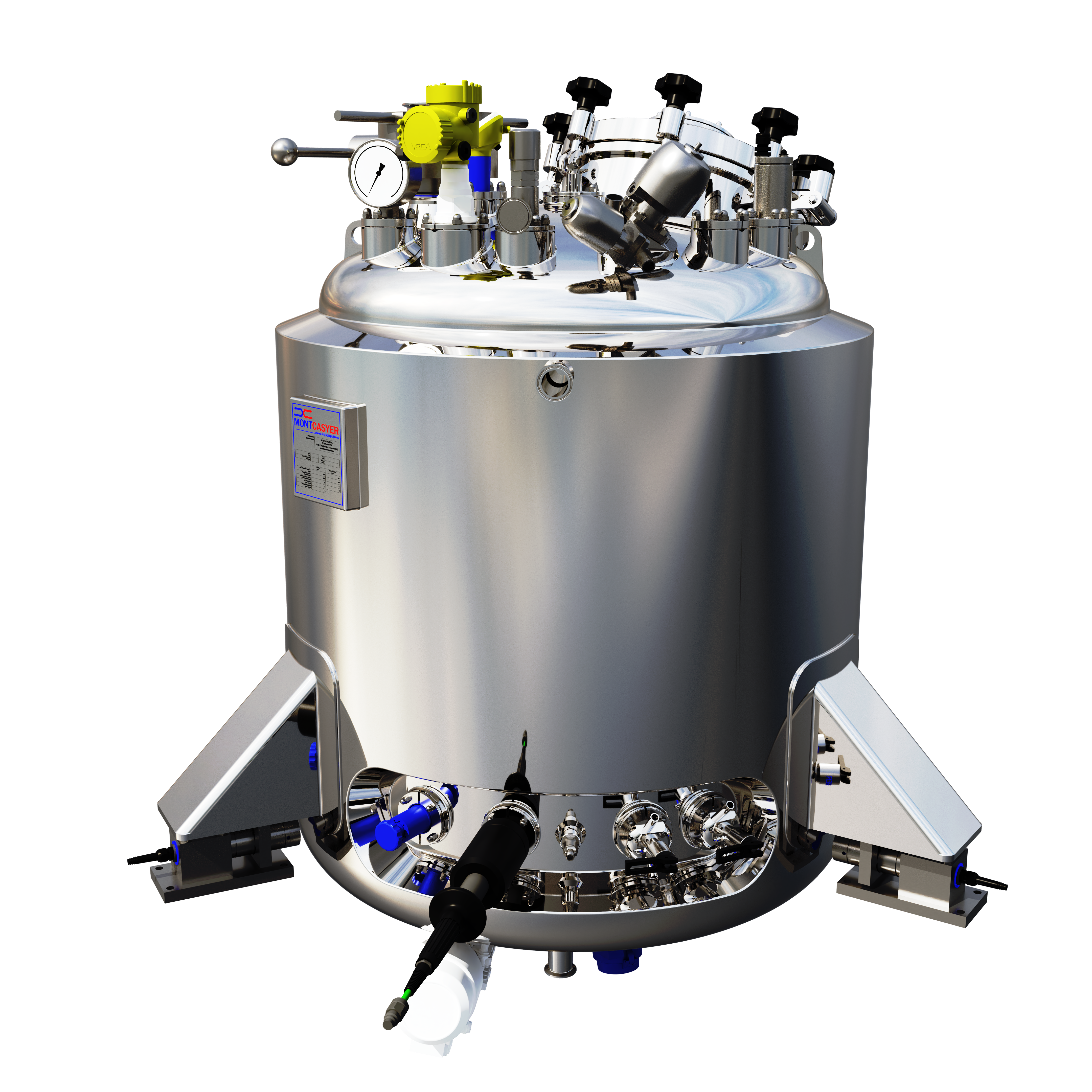 Precision stainless steel pharmaceutical equipment in a clean manufacturing environment