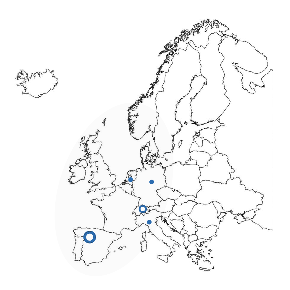European coverage map