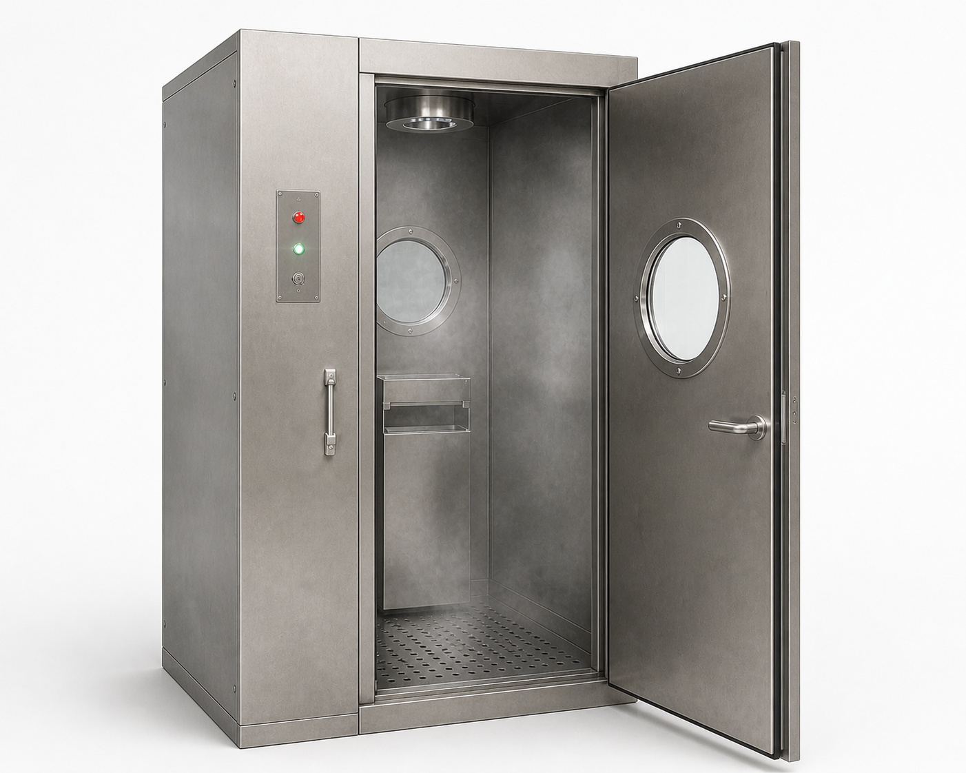 Mist shower for controlled cleanroom access