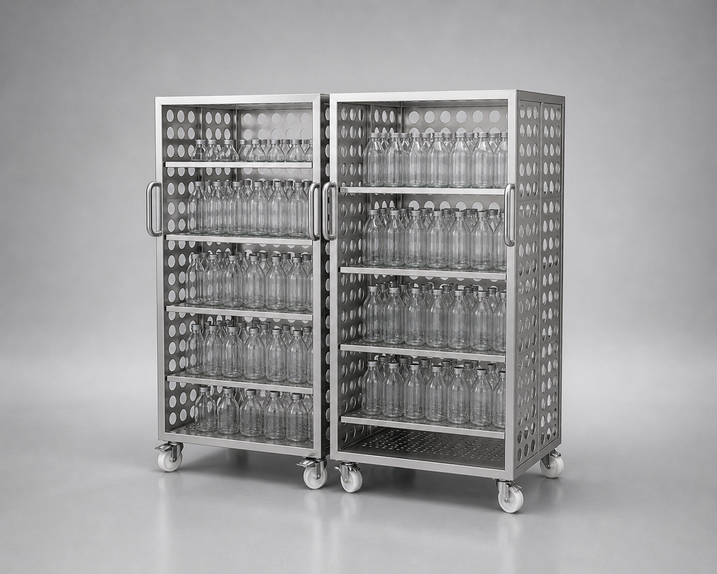 Cleanroom stainless steel storage system